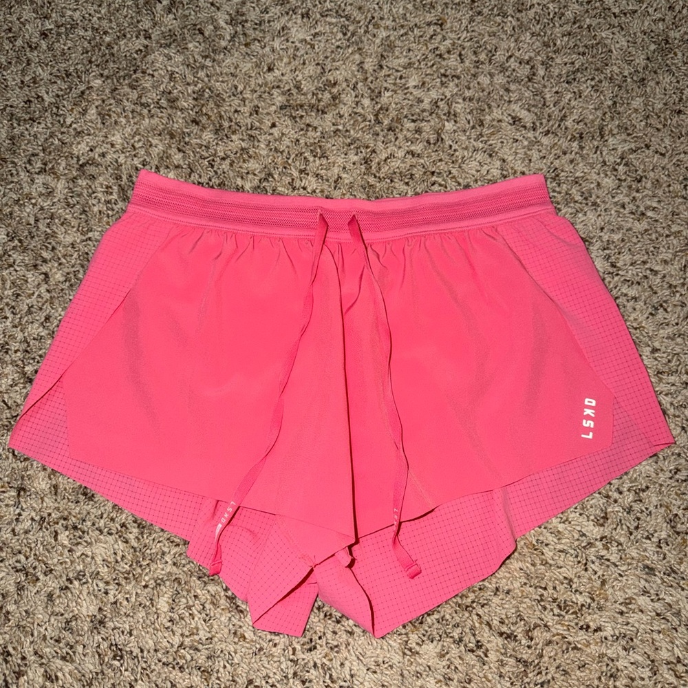 LSKD Women's Pink Lemonade Running Shorts